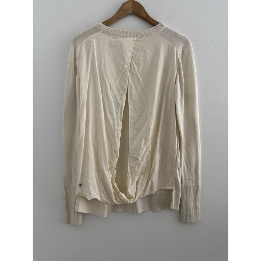 Lululemon Still At Ease Cashmere Blend Pullover Sweater Size M Cream Open-Back‎ - Picture 5 of 8